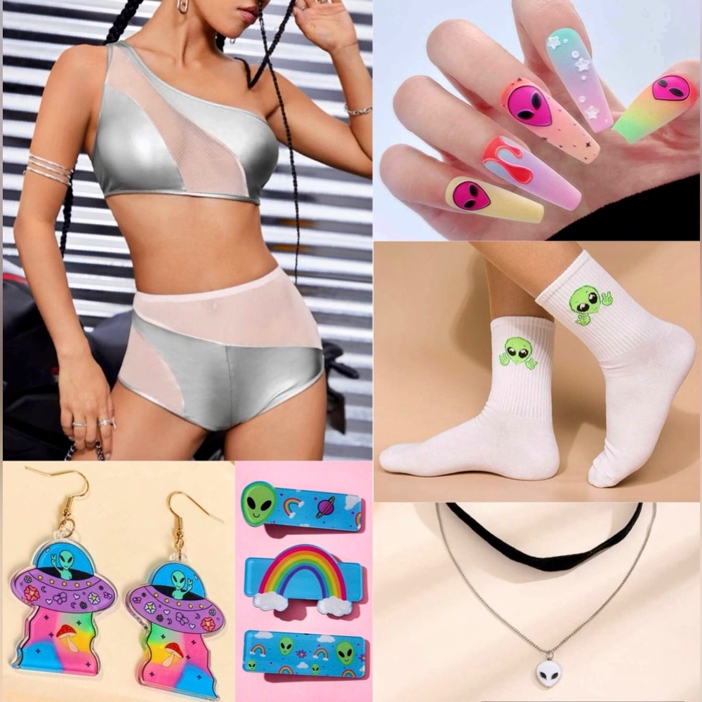 Rainbow Alien Full Rave Outfit